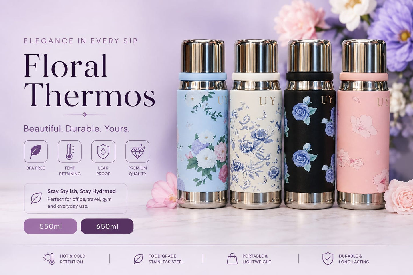 Premium Stainless Steel Water Bottlel