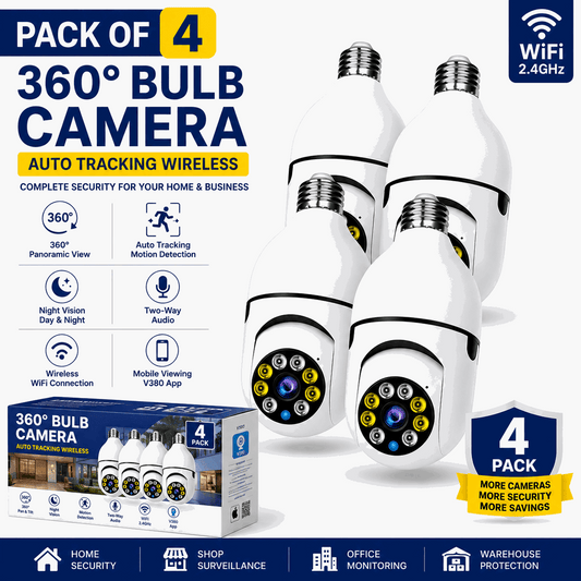 360° WiFi PTZ Auto Tracking Bulb Camera