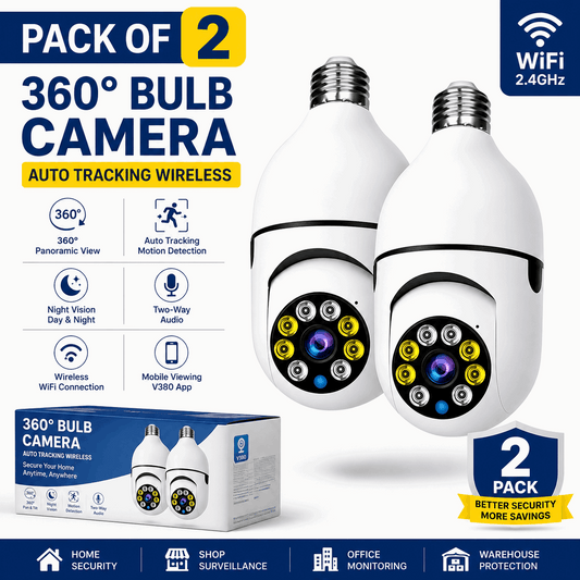 360° WiFi PTZ Auto Tracking Bulb Camera