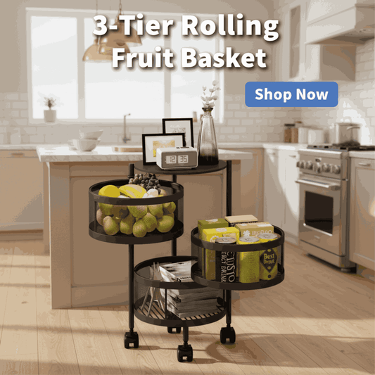3-Tier Rolling Fruit Basket