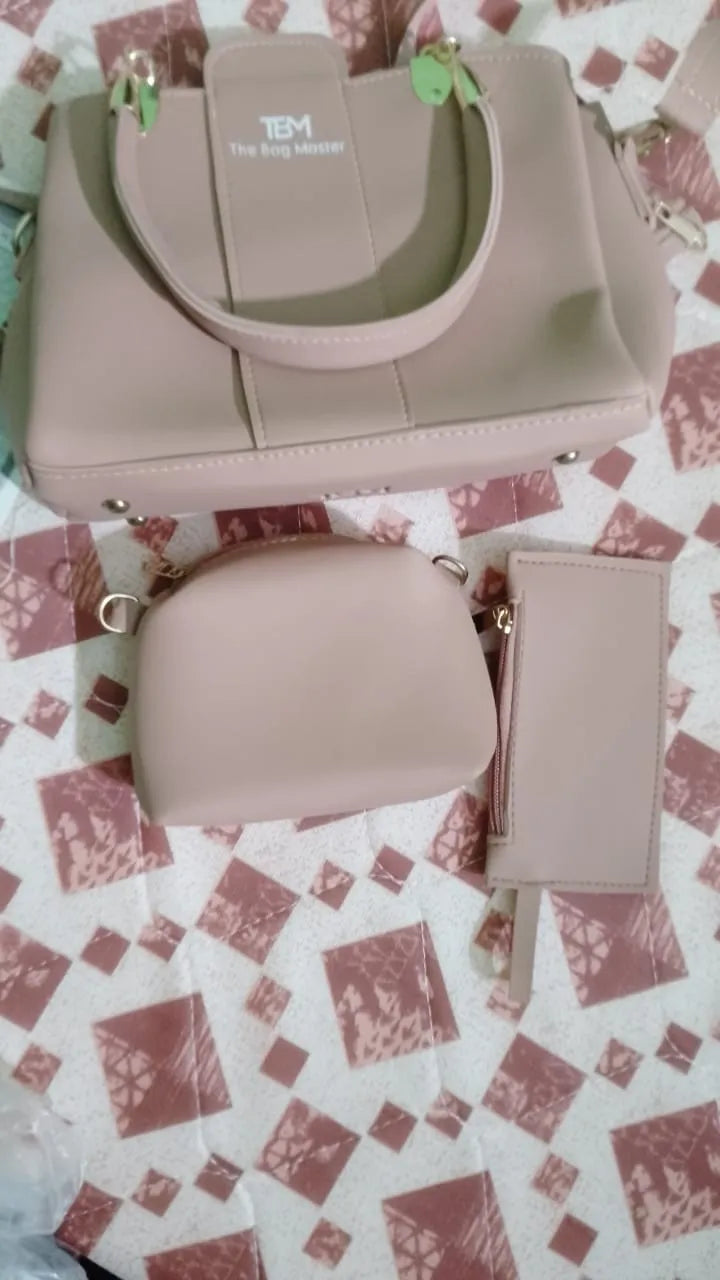 Beige Women's Luxury Handbag Set