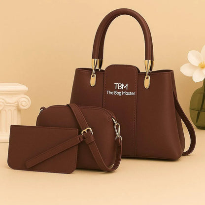 Brown Women's Luxury Handbag Set
