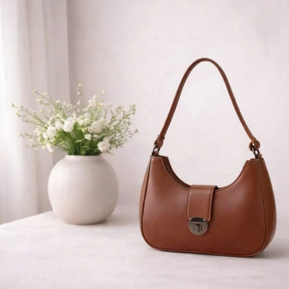 Elegant Luna Lock Black Shoulder Bag for Casual and Formal Wear