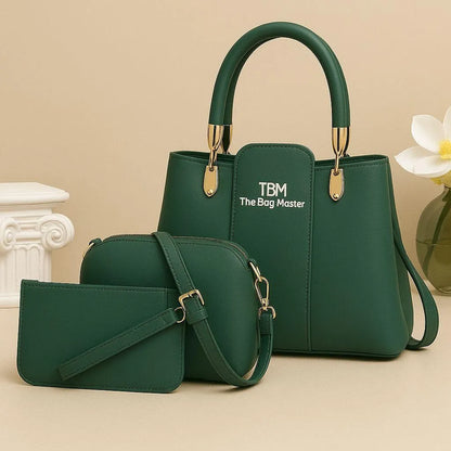 Green Women's Luxury Handbag Set