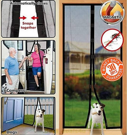 Magic Mesh Screen Door – Hands-Free Magnetic Closure Curtain