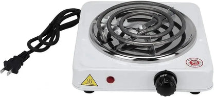 Electric Stove 1000W Stainless Steel White Compact