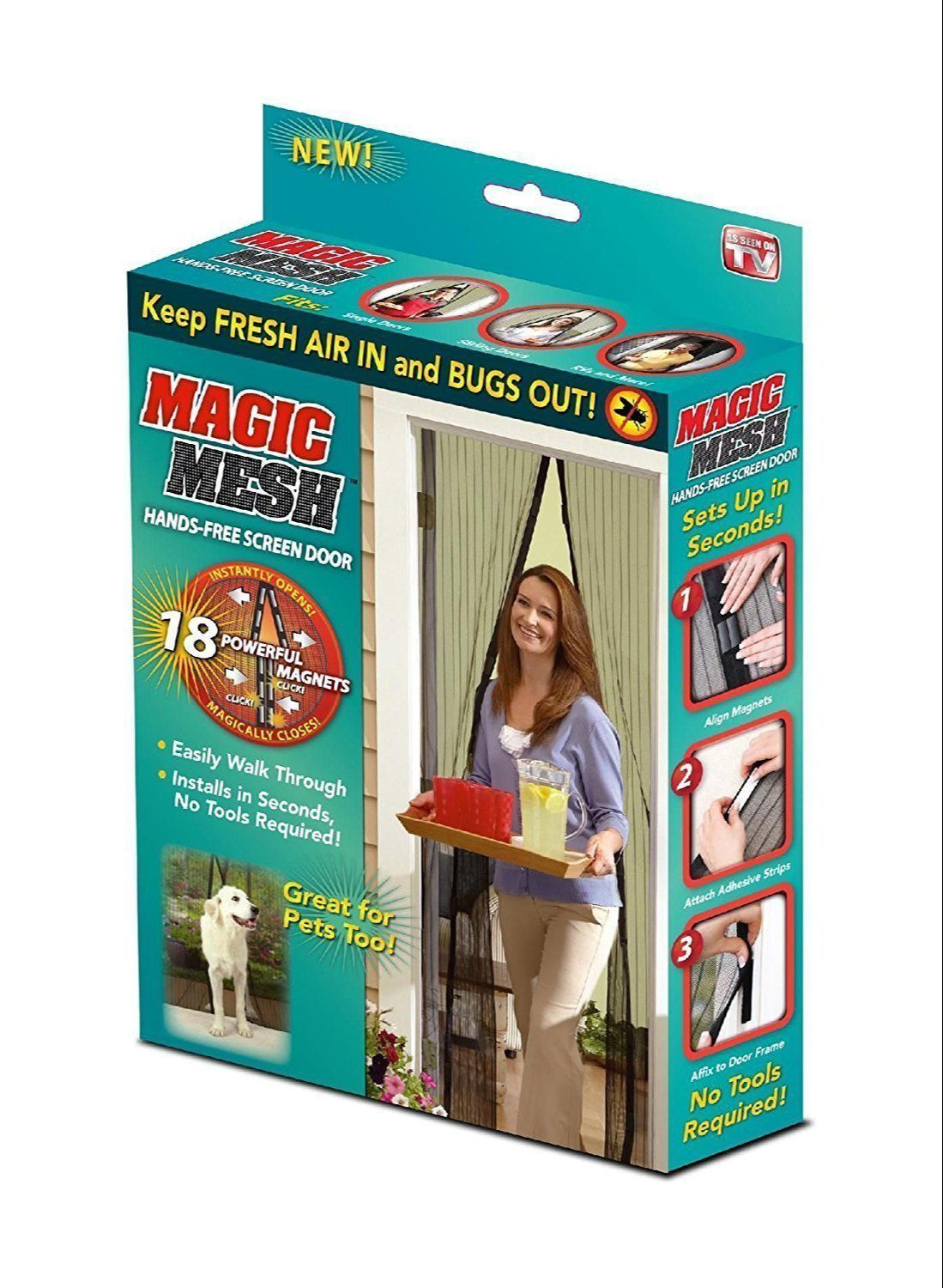 Magic Mesh Screen Door – Hands-Free Magnetic Closure Curtain