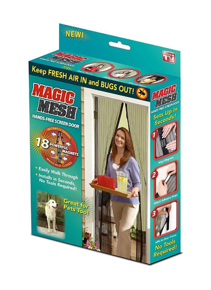 Magic Mesh Screen Door – Hands-Free Magnetic Closure Curtain