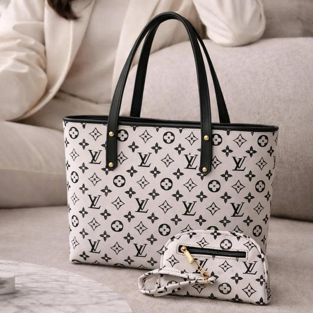 Luxury Brown LV Checkered Handbag Set for Women