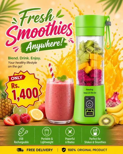 Portable Blender Electric Juicer Blender for Home &amp; Office, Rechargeable, Colorful