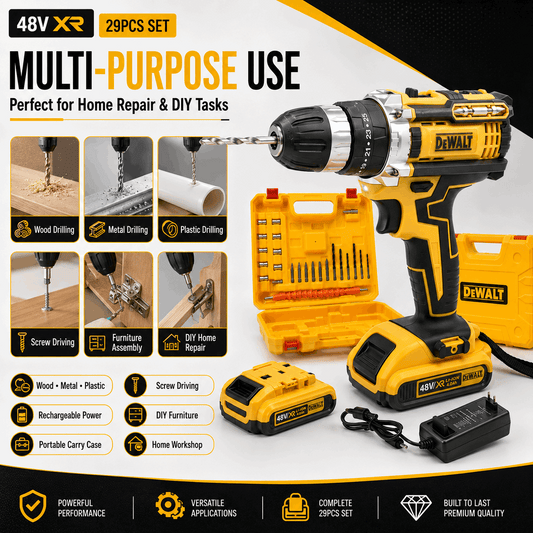 48V Cordless Drill Kit – 29PCS Set