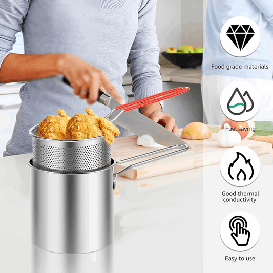 2-in-1 Stainless Steel Deep Fryer Pot