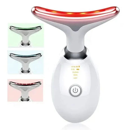 EMS Neck & Face Massager – LED Light Therapy & Hot Compress