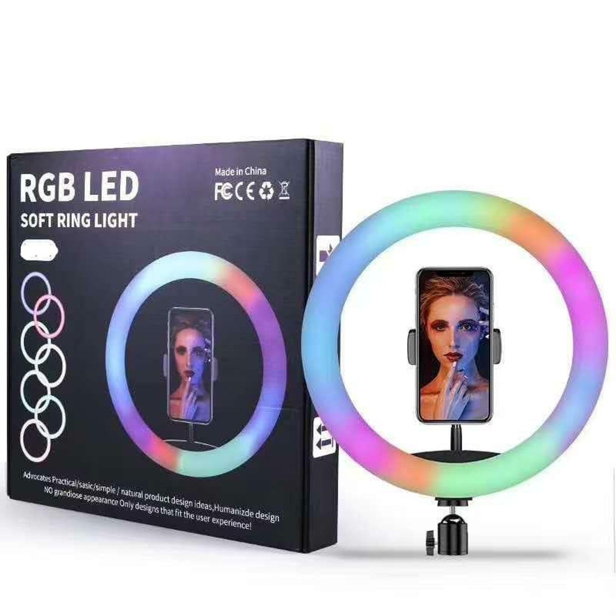 RGB LED Soft Ring Light MJ26 20 Light Modes | Soft Light | Free Spin