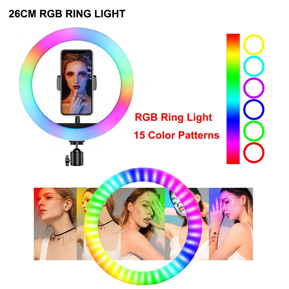 RGB LED Soft Ring Light MJ26 20 Light Modes | Soft Light | Free Spin