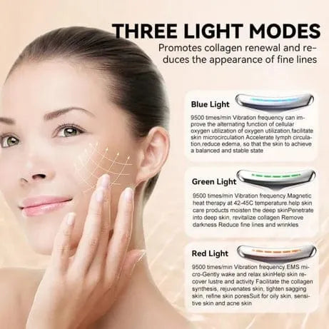EMS Neck & Face Massager – LED Light Therapy & Hot Compress