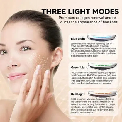 EMS Neck & Face Massager – LED Light Therapy & Hot Compress