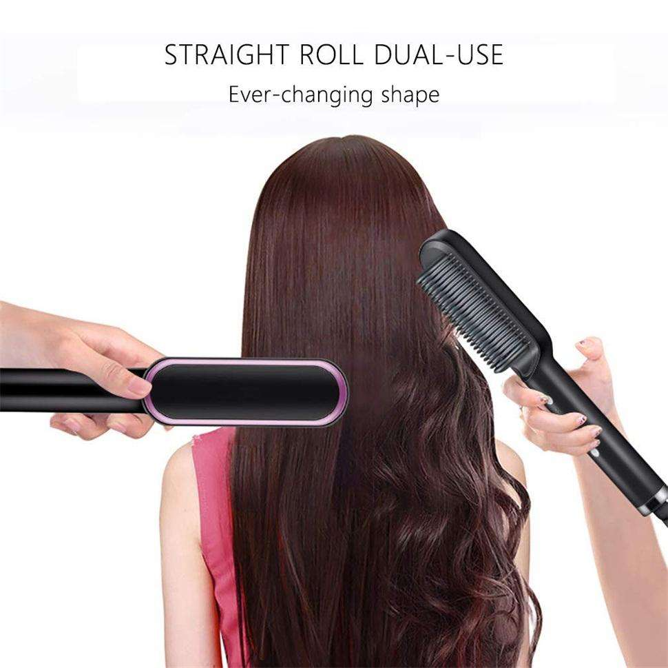 909 Hair Straightener Brush – Fast Heating Hair Styling Tool