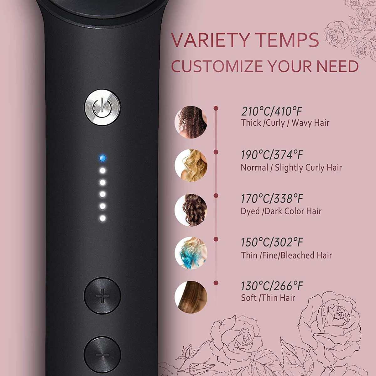 909 Hair Straightener Brush – Fast Heating Hair Styling Tool