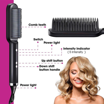 909 Hair Straightener Brush – Fast Heating Hair Styling Tool